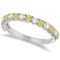 Yellow Canary and White Diamond Anniversary Band 14k White Gold (1.00ct)