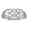 Certified 10k White Gold Marquise White Topaz Filagree Ring 0.27 CTW