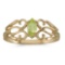 Certified 10k Yellow Gold Marquise Peridot Filagree Ring 0.21 CTW