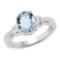 1.50 Carat Genuine Aquamarine .925 Sterling Silver Ring