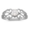 Certified 10k White Gold Pearl Filagree Ring