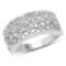 0.23 Carat Genuine White Diamond .925 Sterling Silver Ring