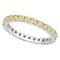 Fancy Yellow Canary Diamond Eternity Ring Band 14K White Gold (0.51ct)