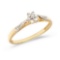 Certified 10K Yellow Gold Diamond Cluster Ring 0.1 CTW