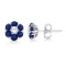 Diamond and Sapphire Flower Cluster Earrings 14K White Gold (1.91ctw)