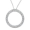 Diamond Circle Pendant Necklace in 14k White Gold (0.53 ctw)