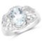 1.50 Carat Genuine Aquamarine .925 Sterling Silver Ring