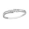 Certified 14K White Gold and Diamond Bypass Promise Ring 0.1 CTW