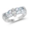 1.56 Carat Genuine Aquamarine and White Sapphire .925 Sterling Silver Ring