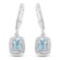 1.23 Carat Genuine Blue Topaz and White Diamond .925 Sterling Silver Earrings