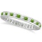 Peridot and Diamond Channel-Set Eternity Ring 14k White Gold (1.04ct)