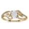 Certified 10k Yellow Gold Oval White Topaz And Diamond Ring 0.49 CTW