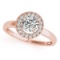 CERTIFIED 18K ROSE GOLD 1.36 CT G-H/VS-SI1 DIAMOND HALO ENGAGEMENT RING