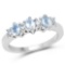 0.59 Carat Genuine Aquamarine and Blue Topaz .925 Sterling Silver Ring