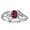 Certified 10k White Gold Oval Rhodolite Garnet And Diamond Ring 0.5 CTW