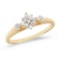 Certified 14K Yellow Gold Diamond Cluster Ring 0.1 CTW