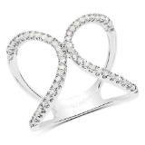 0.32 Carat Genuine White Diamond .925 Sterling Silver Ring