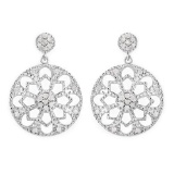 0.60 Carat Genuine White Diamond .925 Sterling Silver Earrings