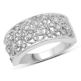 0.23 Carat Genuine White Diamond .925 Sterling Silver Ring