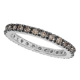 Champagne Diamond Eternity Ring Band in 14k White Gold (0.50ct)