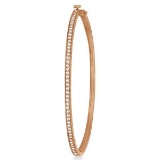 Milgrain Edged Diamond Bangle Bracelet 14k Rose Gold (0.75ct)