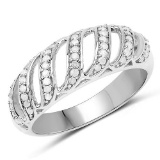 0.27 Carat Genuine White Diamond .925 Sterling Silver Ring