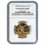 Certified Mexico 1/2 Onza Proof Gold 1989 PF68 NGC