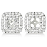Pave-Set Square Diamond Earring Jackets in 14k White Gold (1.05ct)