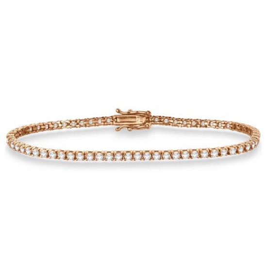 Eternity Diamond Tennis Bracelet 14k Rose Gold (3.51ct)