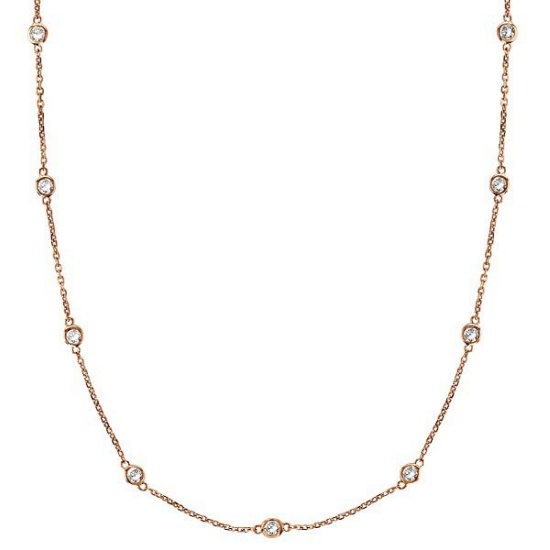 Diamonds by The Yard Bezel-Set Necklace in 14k Rose Gold (0.50 ctw)