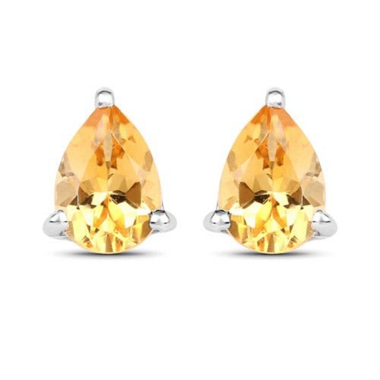 1.18 Carat Genuine Citrine .925 Sterling Silver Earrings