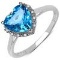 2.20 Carat Genuine White Diamond & Blue Topaz 10K White Gold Ring