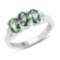 1.95 Carat Genuine Green Sapphire .925 Sterling Silver Ring