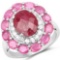 6.01 Carat Dyed Ruby Ruby and White Topaz .925 Sterling Silver Ring