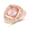 14K Rose Gold Plated 3.25 Carat Genuine Pink Rutile .925 Sterling Silver Ring