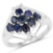 1.80 Carat Genuine Blue Sapphire .925 Sterling Silver Ring