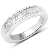 1.05 Carat Genuine White Sapphire .925 Sterling Silver Ring
