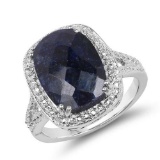 8.35 Carat Dyed Sapphire .925 Sterling Silver Ring