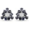 3.18 Carat Genuine Blue Sapphire and White Zircon .925 Sterling Silver Earrings