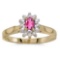 Certified 10k Yellow Gold Oval Pink Topaz And Diamond Ring 0.33 CTW