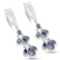 4.18 Carat Genuine Blue Sapphire .925 Sterling Silver Earrings