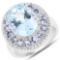 7.41 Carat Genuine Blue Topaz and Tanzanite .925 Sterling Silver Ring