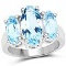 7.77 Carat Genuine Blue Topaz .925 Sterling Silver Ring