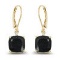 14K Yellow Gold Plated 6.59 Carat Genuine Black Onyx and White Topaz .925 Sterling Silver Earrings