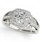 CERTIFIED PLATINUM 1.17 CT G-H/VS-SI1 DIAMOND HALO ENGAGEMENT RING