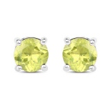 1.71 Carat Genuine Peridot .925 Sterling Silver Earrings