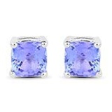 1.10 Carat Genuine Tanzanite .925 Sterling Silver Earrings