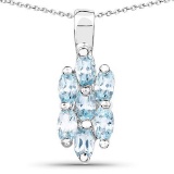 1.75 Carat Genuine Blue Topaz .925 Sterling Silver Pendant