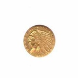 Early Gold Bullion $2.5 Indian Almost Uncirculated