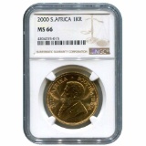 Certified South Africa Krugerrand One Ounce 2000 MS66 NGC